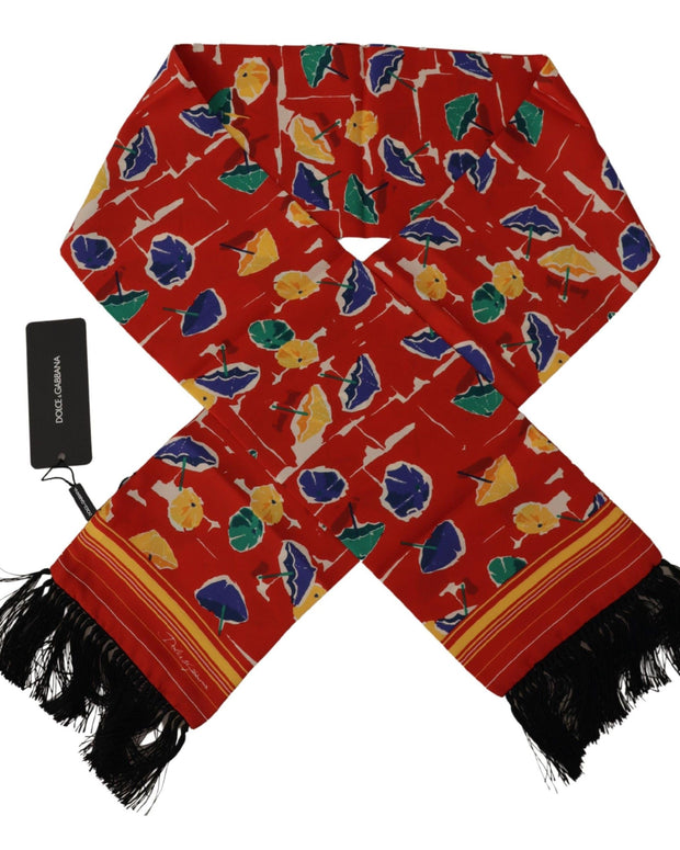 Multicolor DG Umbrellas Print Shawl Fringe Scarf