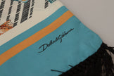 Multicolor Seashells DG Print Silk Shawl Fringe Scarf