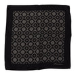 Black Geometric Patterned Square Handkerchief Scarf