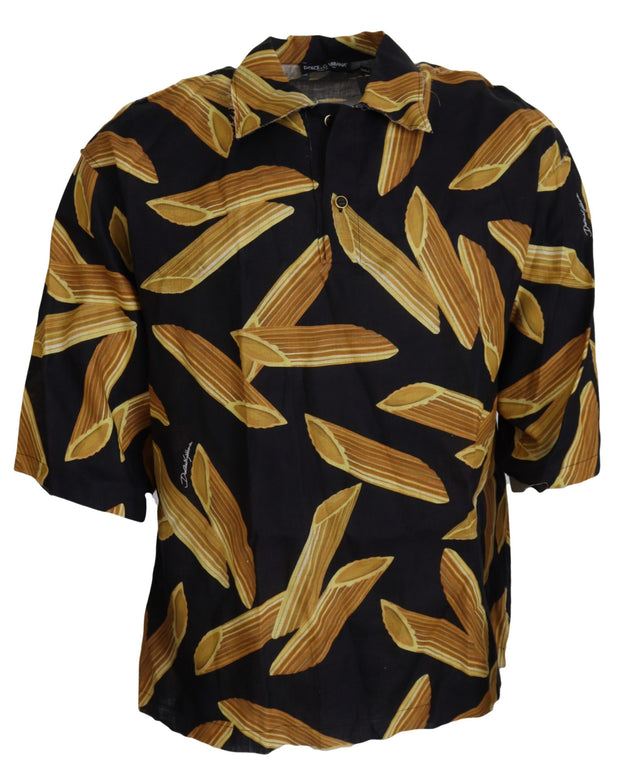 Black Casual Penne Rigate Linen Casual Shirt