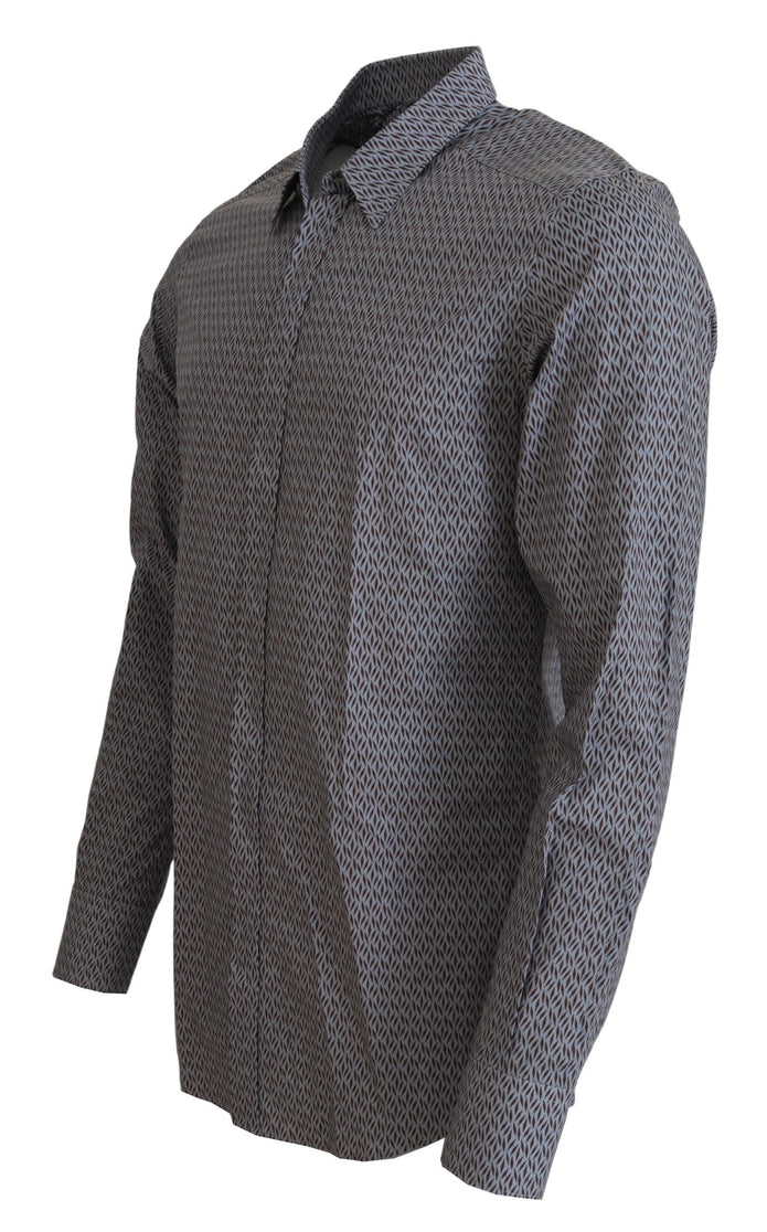 Gray Brown GOLD Slim Fit Dress Formal Shirt