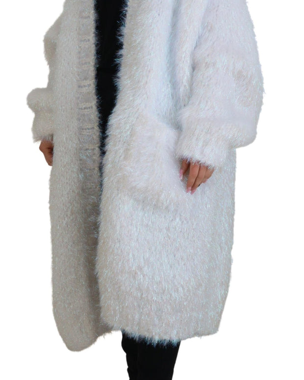 White Long Sleeves Fringes Cardigan Jacket