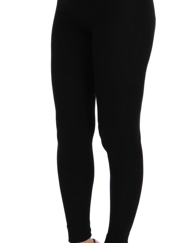 Black Slim Fit Women Cashmere Pants