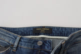 Blue Washed Cotton Tattered Denim Jeans