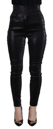Black Washed Cotton Skinny Denim Jeans