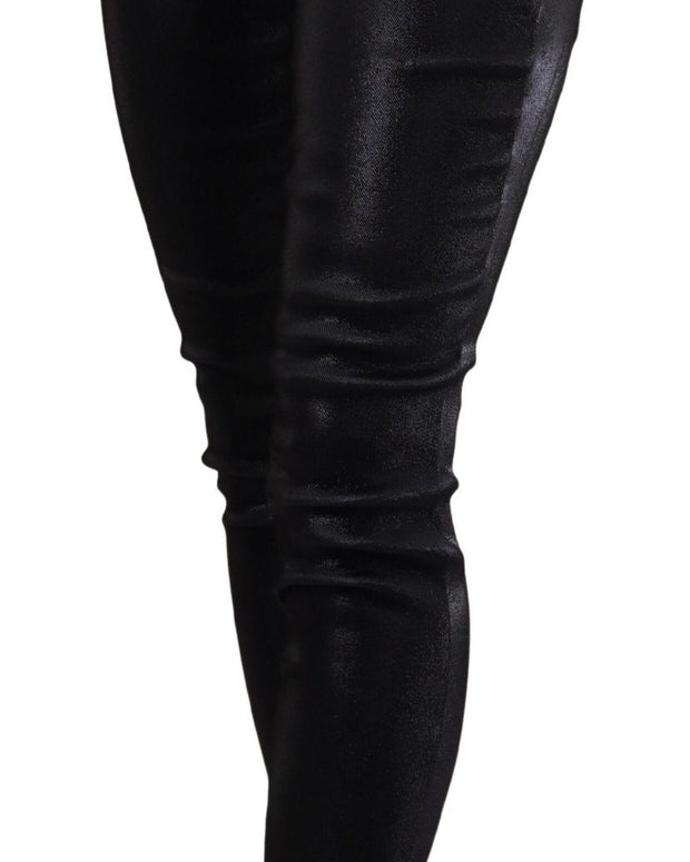 Black Washed Cotton Skinny Denim Jeans