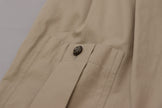 Beige Cotton Women Cargo Pants