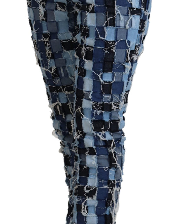 Multicolor Patchwork Cotton Denim Jeans