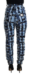 Multicolor Patchwork Cotton Denim Jeans