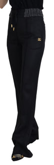 Black Straight Fit Cotton Pants