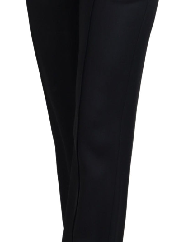 Black Straight Fit Cotton Pants