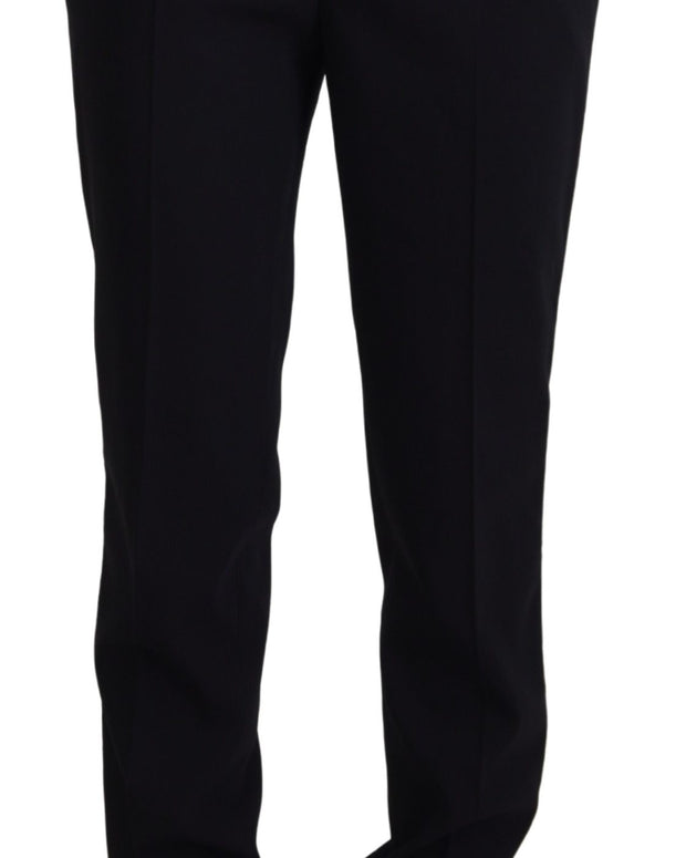 Black Tapered Women Wool Pants