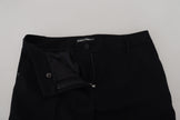 Black Tapered Women Wool Pants