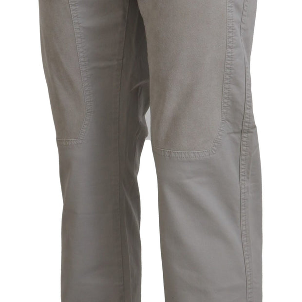 Elegant Gray Cotton Blend Pants