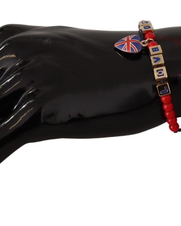 Red Blue Beaded DG LOVES LONDON Flag Branded Bracelet