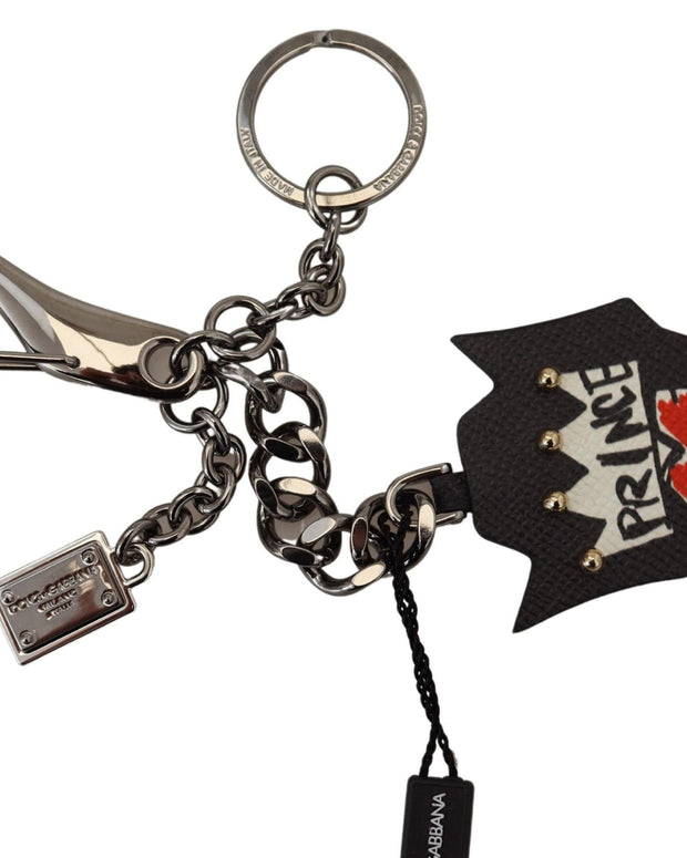 Black Prince Studs Logo Silver Brass Keychain