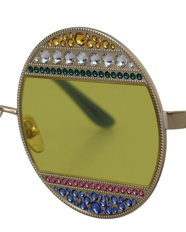 Gold Oval Metal Crystals Shades DG2209B Sunglasses