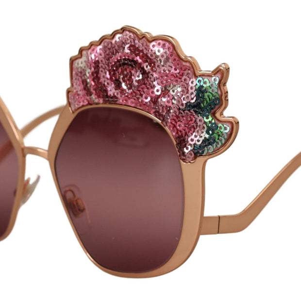 Chic Rose Sequin Embroidered Sunglasses