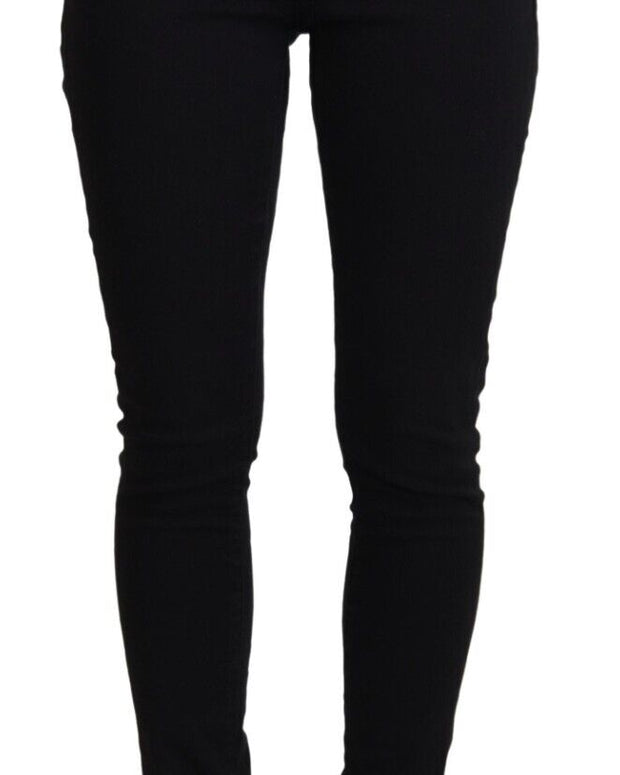 Black Cotton High Waist Casual Denim Jeans