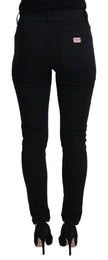Black Cotton High Waist Casual Denim Jeans