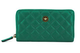 Elegant Quilted Leather Zip Wallet