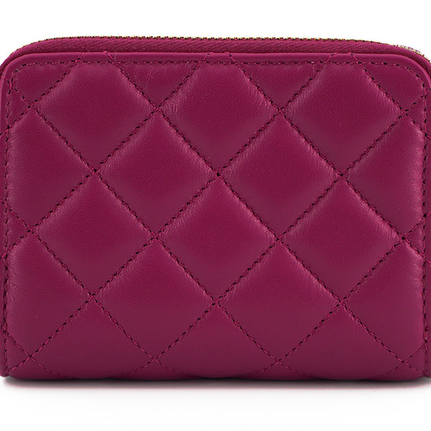 Elegant Purple Quilted Leather Wallet