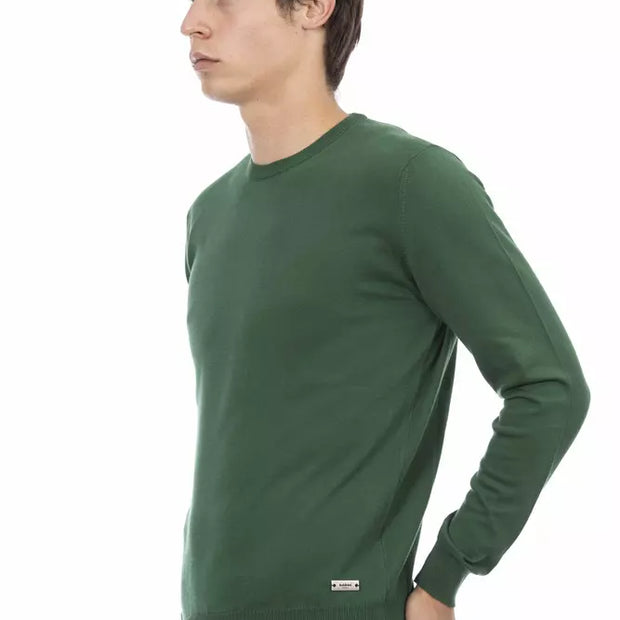 Green Cotton Mens Sweater