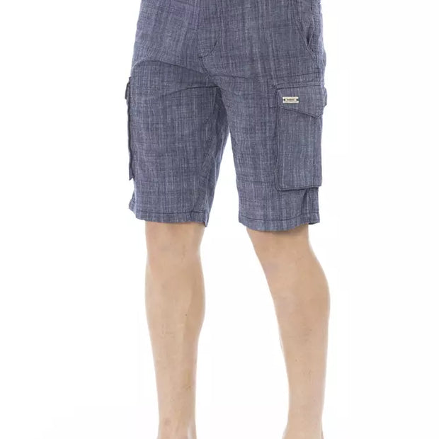 Blue Cotton Men Short