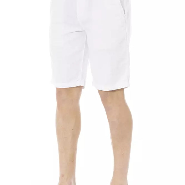 White Cotton Men Bermuda Short