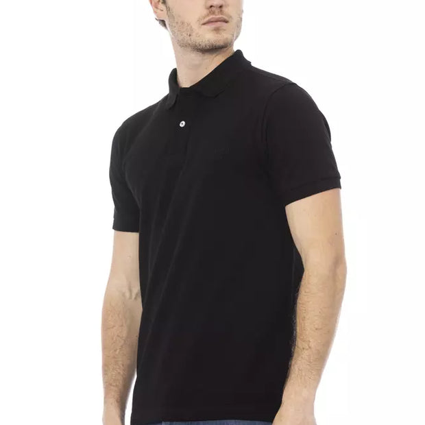 Black Cotton Men Polo Shirt