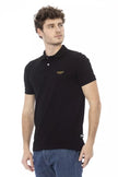 Black Cotton Men Polo Shirt