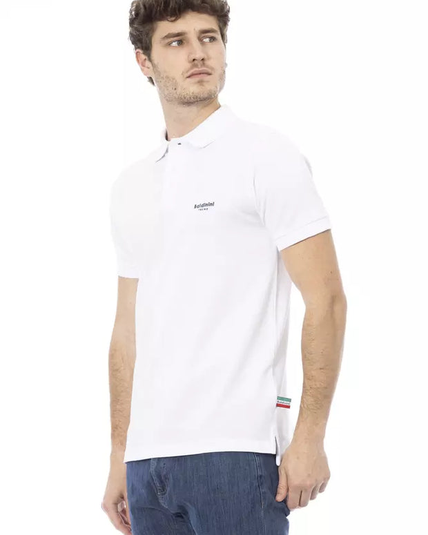 White Cotton Men Polo Shirt