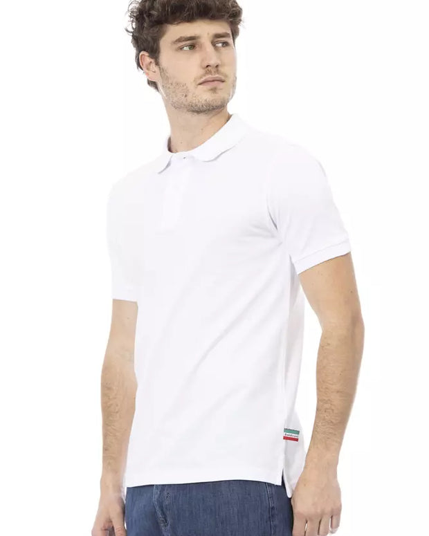 White Cotton Men Polo Shirt