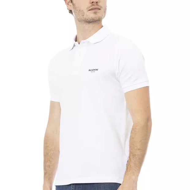 White Cotton Men Polo Shirt