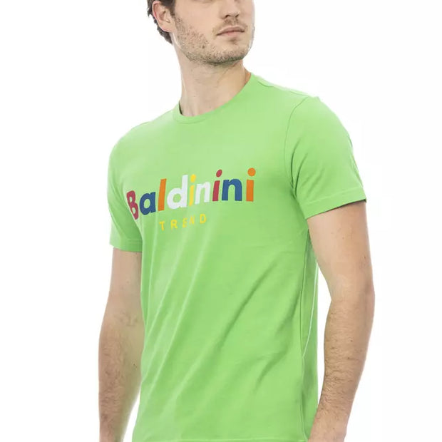 Green Cotton Men T-Shirt