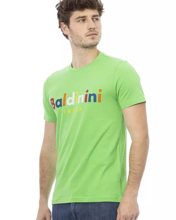 Green Cotton Men T-Shirt