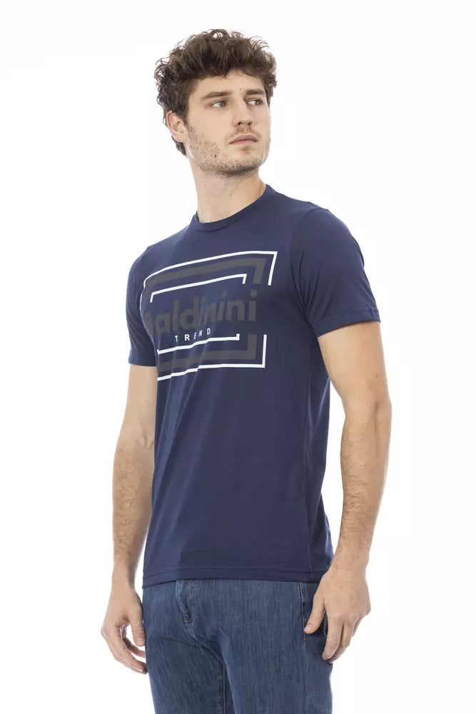 Blue Cotton Men T-Shirt