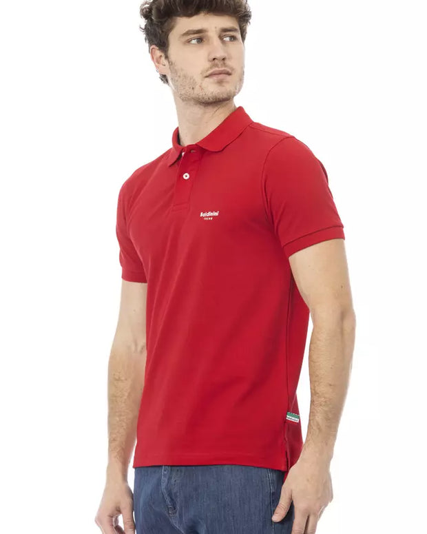 Red Cotton Men Polo Shirt