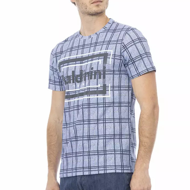 Light Blue Cotton Men T-Shirt