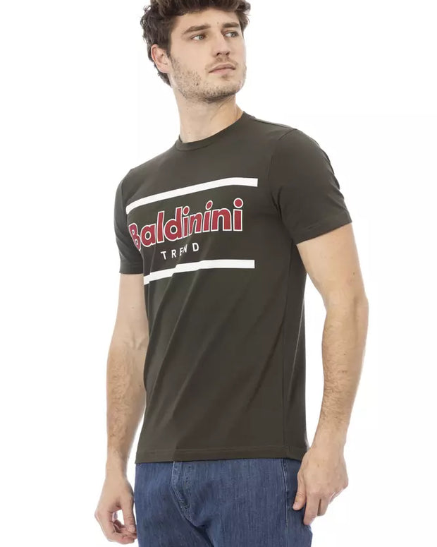 Green Cotton Men T-Shirt