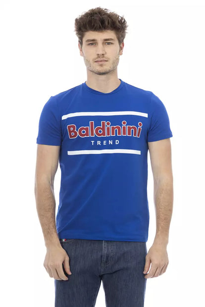 Blue Cotton Men T-Shirt