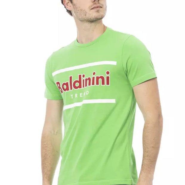 Green Cotton Men T-Shirt