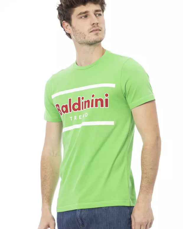 Green Cotton Men T-Shirt