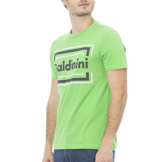 Green Cotton Men T-Shirt