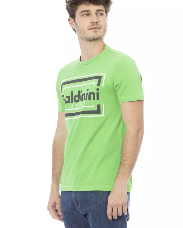 Green Cotton Men T-Shirt
