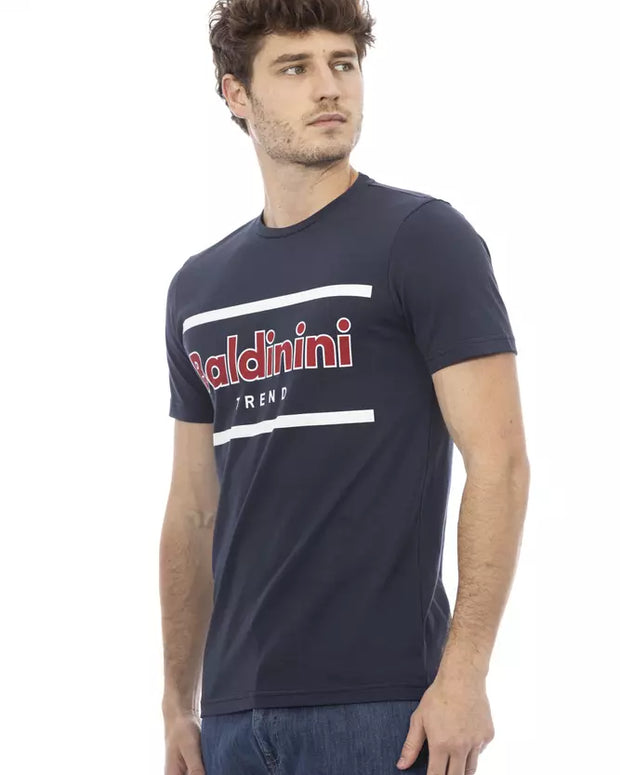 Blue Cotton Men T-Shirt
