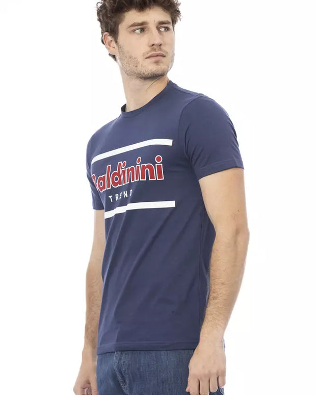 Blue Cotton Men T-Shirt
