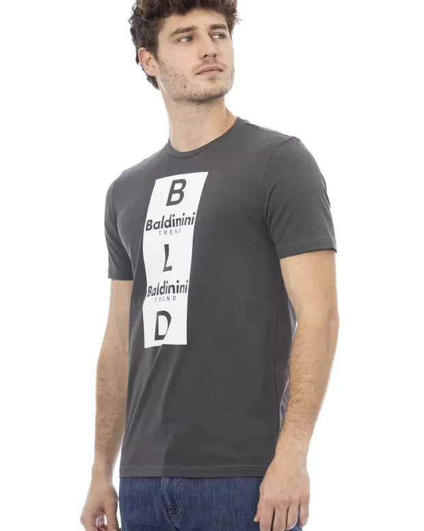 Gray Cotton Men T-Shirt