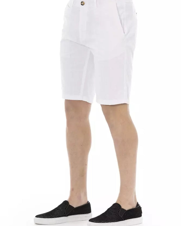 White Cotton Men Bermuda Short