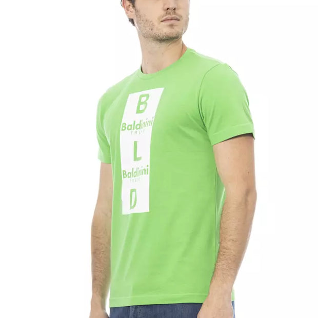 Green Cotton Men T-Shirt